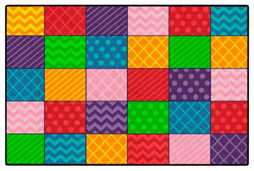 Childcraft ABC Furnishings Pattern Squares Carpet, Rectangle 4002105